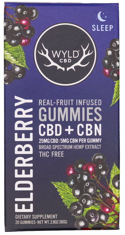 Wyld CBD+CBN 500MG Sleep Gummies 20pc Elderberry