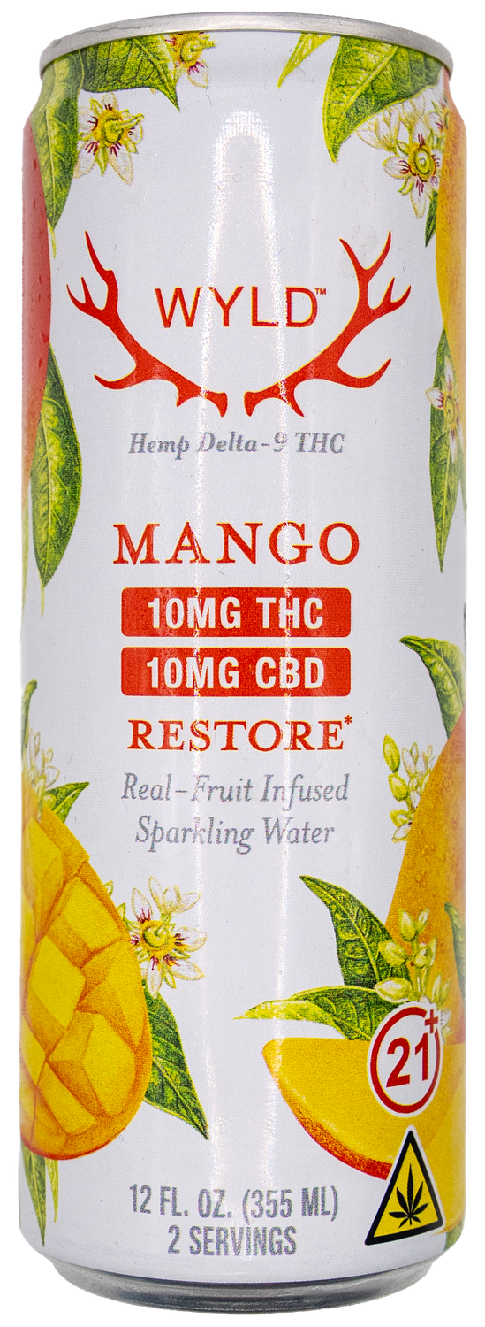 Wyld Mango Restore 10mg - Real Fruit Infused Sparkling Water Wyld Mango Restore 10mg - Real Fruit Infused Sparkling Water