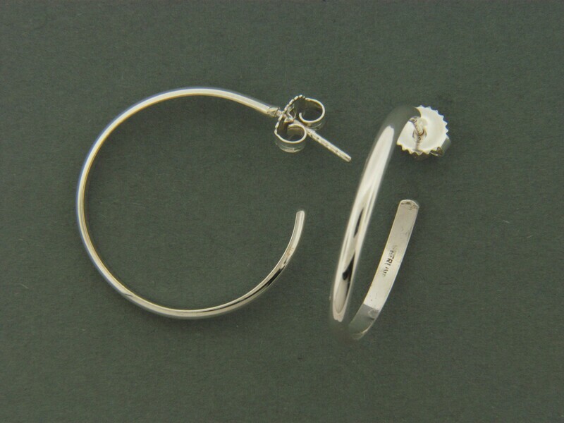 Medium 1/2 round Hoop Earrings