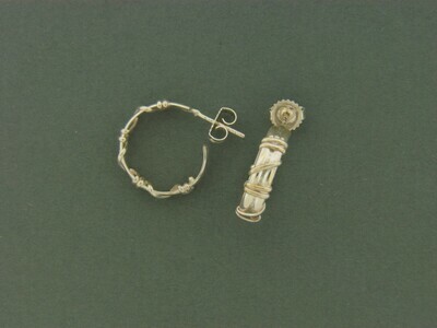 Small Double Hoop w/ Gold Filled Wrap