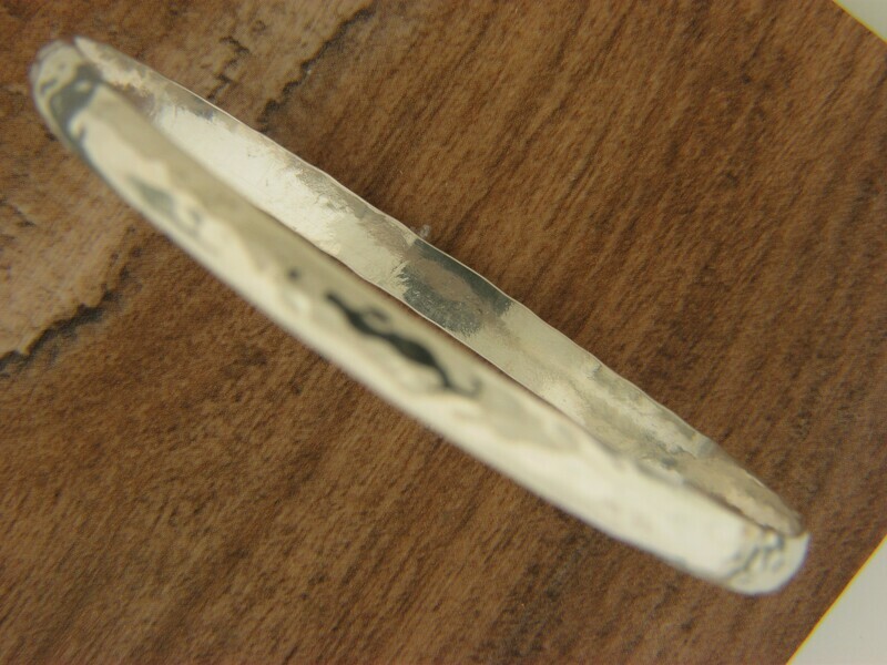 Half Round  Hammered Bangle