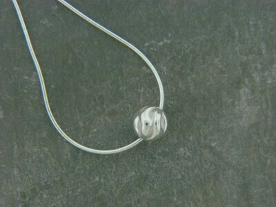 Single Sterling Fancy Bead Pendant