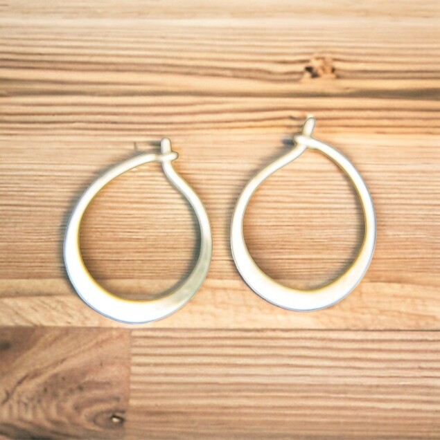 Small Hoop Hammered