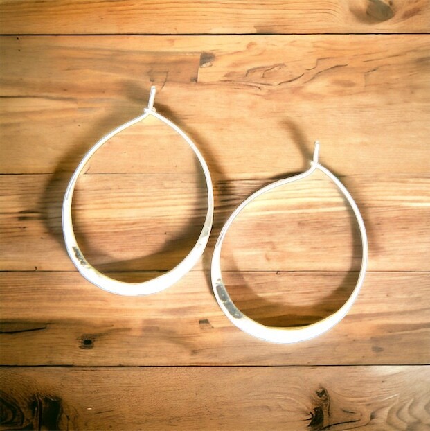 Large Hoop Hammered