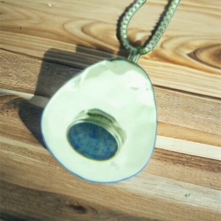 Hammered Plate w/Stone Pendant