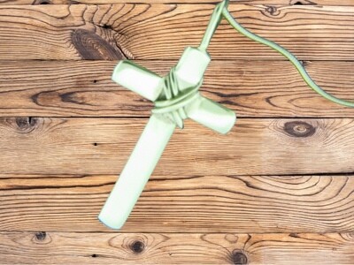 Heavy Cross w/ SS Wrap Pendant