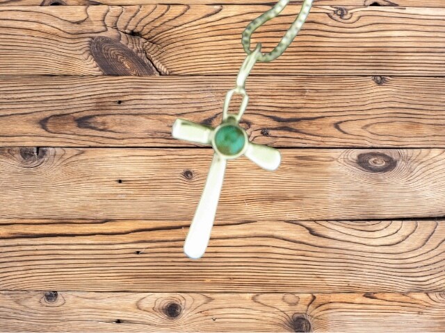 Small Cross w/   Stone Pendant