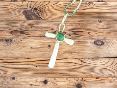 Small Cross w/   Stone Pendant