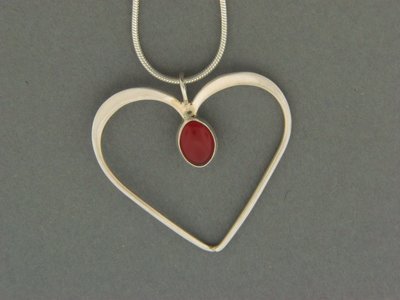 Large Heart w/Stone Pendant