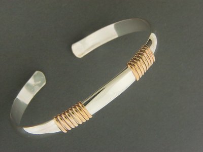 Heavy 1/2 Round w/GF Wrap Bracelet