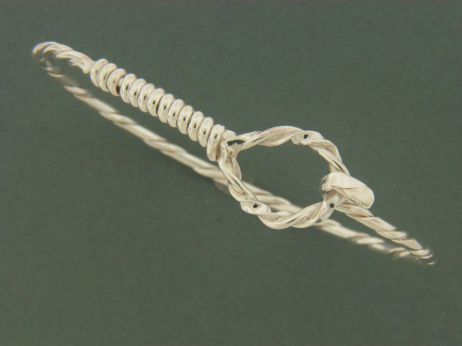 Sterling Silver Twist Hook Bracelet