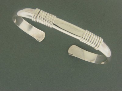 Heavy Cuff w/SS Wraps Bracelet