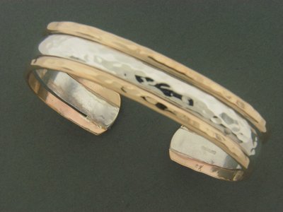 Triple Band SS/GF  Cuff Bracelet