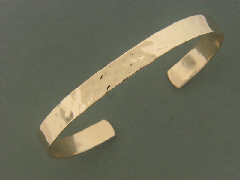 Gold Filled Flat Hammered Bracelet