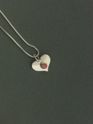 Small Heart w/ Stone Pendant