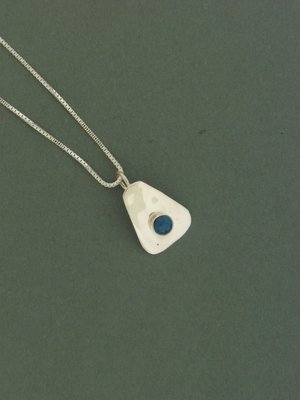 Triangle Plate Hammered w/  Stone Pendant