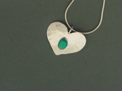 Large Heart  w/   Stone Pendant