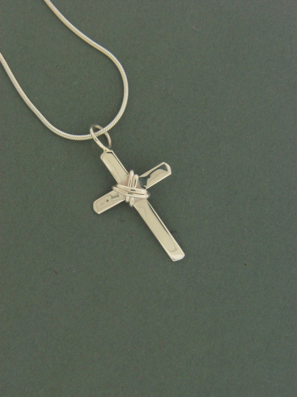 Heavy Cross w/ SS Wrap Pendant Affordable Sterling Silver Jewelry