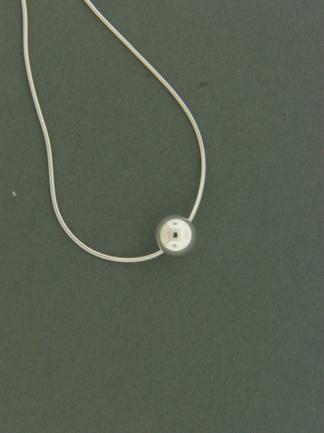 Single Sterling Bead Pendant