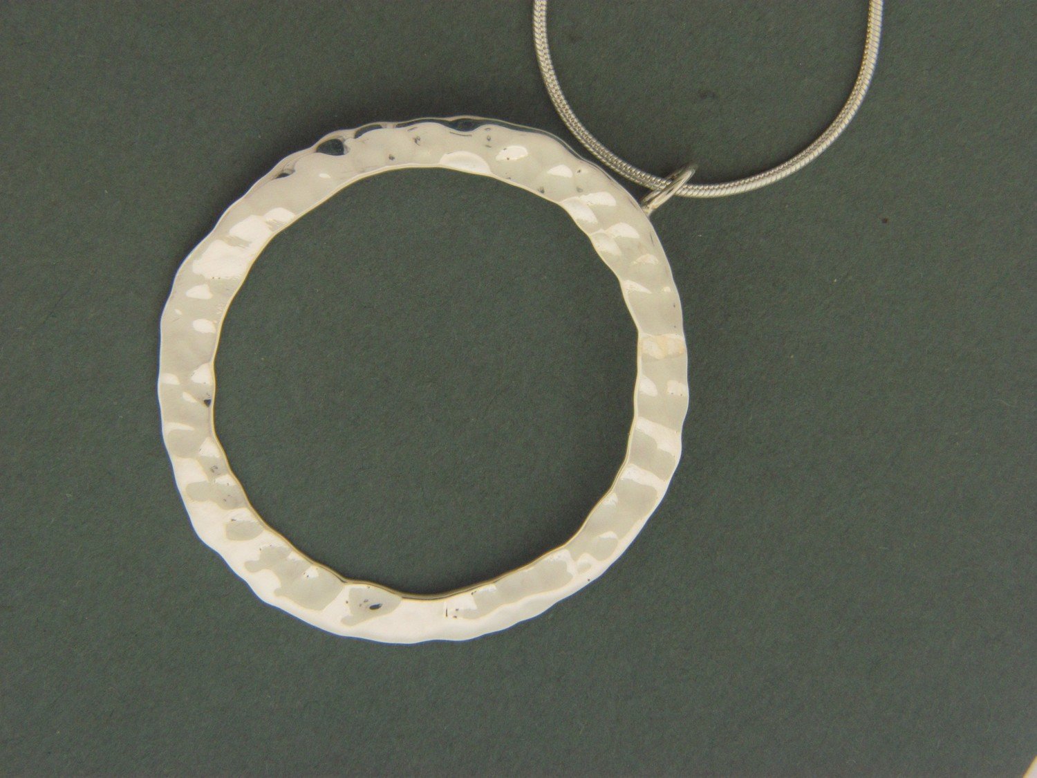 Open Hammered Circle Pendant
