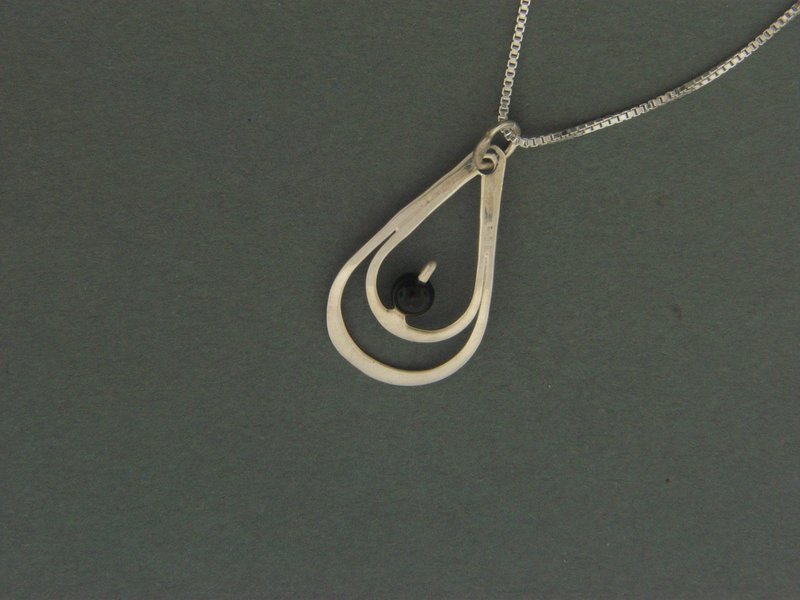 Double Tear w/ Bead Pendant