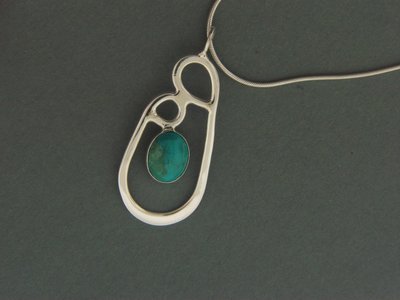 Double Loop w/ Stone Pendant