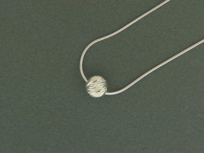 Single Sterling Fancy Bead Pendant