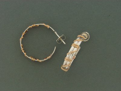 Large Double Hoop w/ Gold Filled Wrap