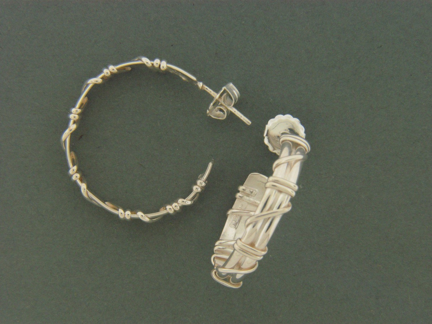 Large Double Hoop w/ Sterling Silver Wrap