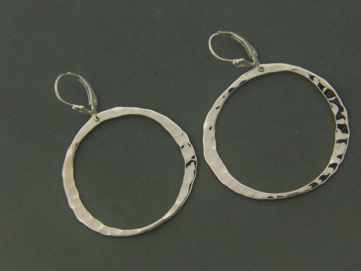 Large Hammered Circle w/ Leverback Large Hammered Circle w/ Leverback