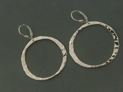 Large Hammered Circle w/ Leverback Large Hammered Circle w/ Leverback