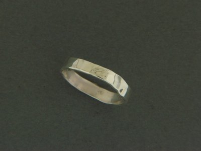 Thin Flat Hammered Ring