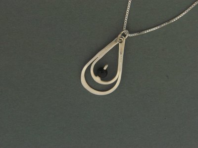Double Tear w/ Bead Pendant