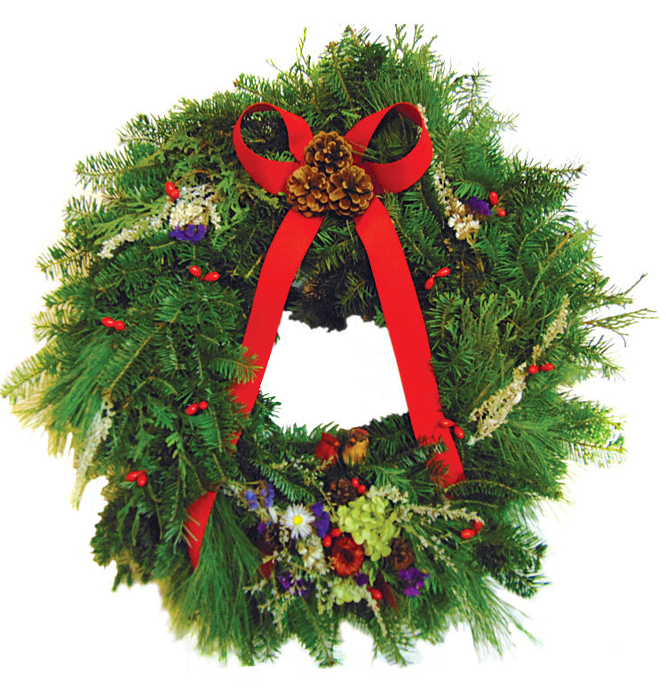 Vermont Dried Flower & Evergreen With Keepsake Birds Wreath