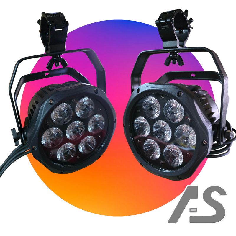 Set 2x PAR LED RGBWA UV – Outdoor Scheinwerfer