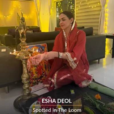 Red Gota Work Chanderi Kurta with Pants- Set of 2