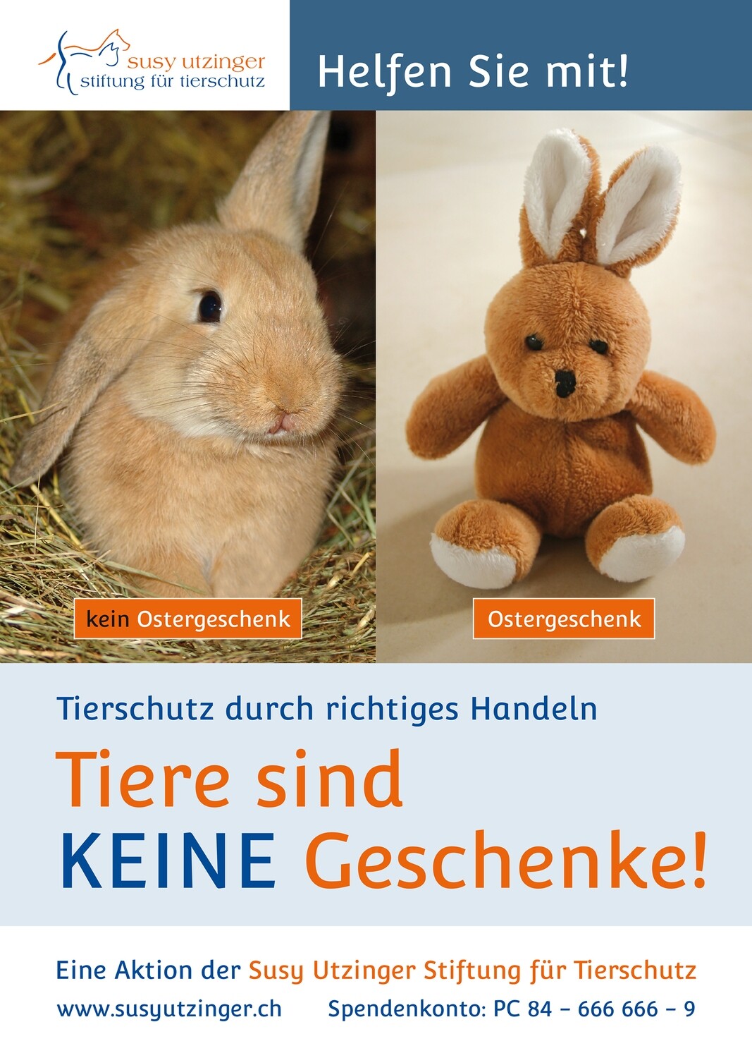 Plakat &quot;Tiere keine Ostergeschenke&quot; A4