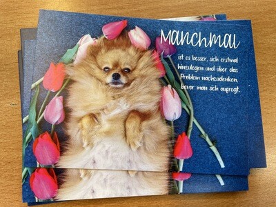 Fotokarte mit Spruch &quot;Erst hinlegen und nachdenken&quot;