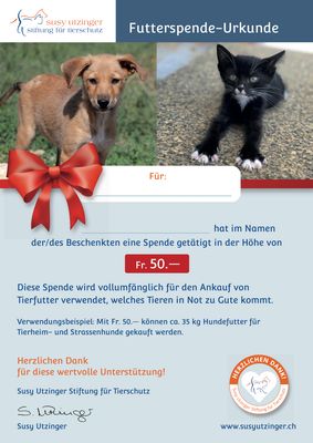 Spenden-Urkunden zum Verschenken