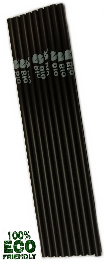 Trinkhalme BIO PLA schwarz mit Aufdruck Trinkhalme BIO PLA schwarz mit Aufdruck