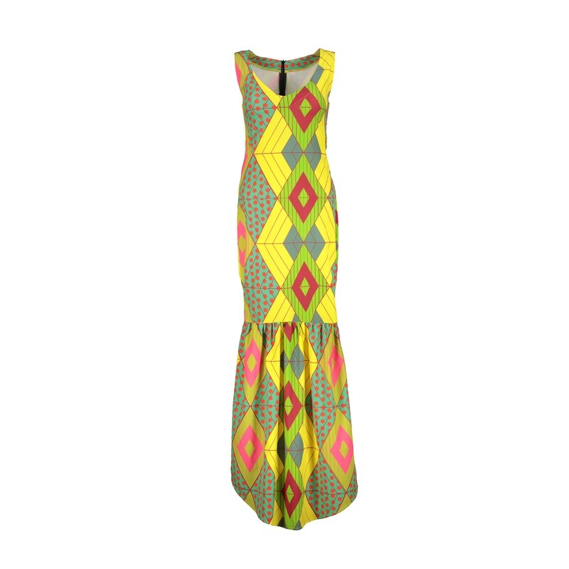 YELLOW PRINT DRESS