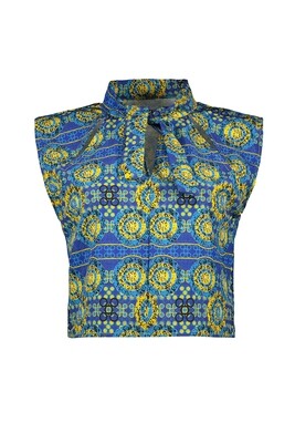 ROYALTY SLEEVELESS CROP BLOUSE