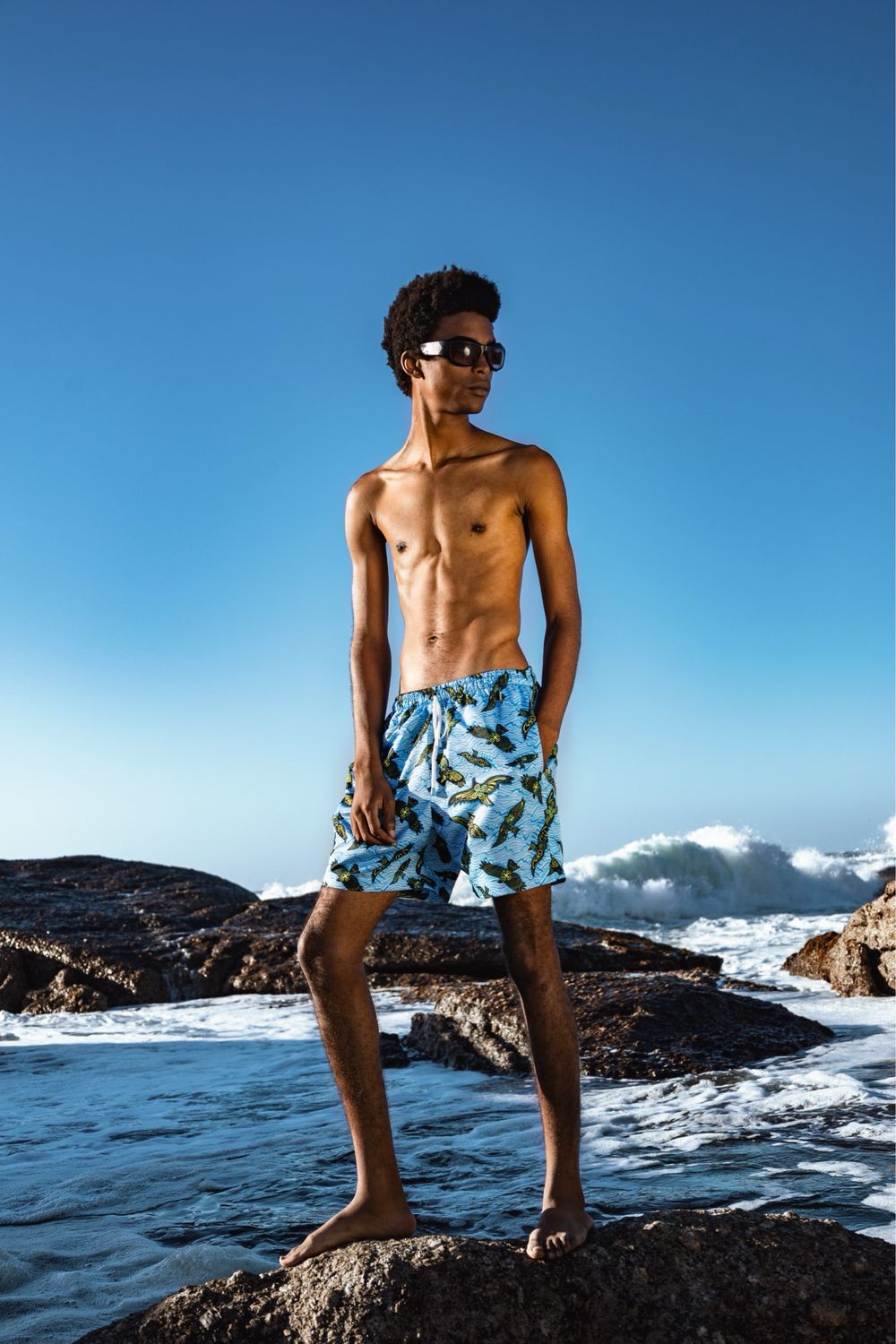 BIRD’S EYE BLUE SWIM SHORT