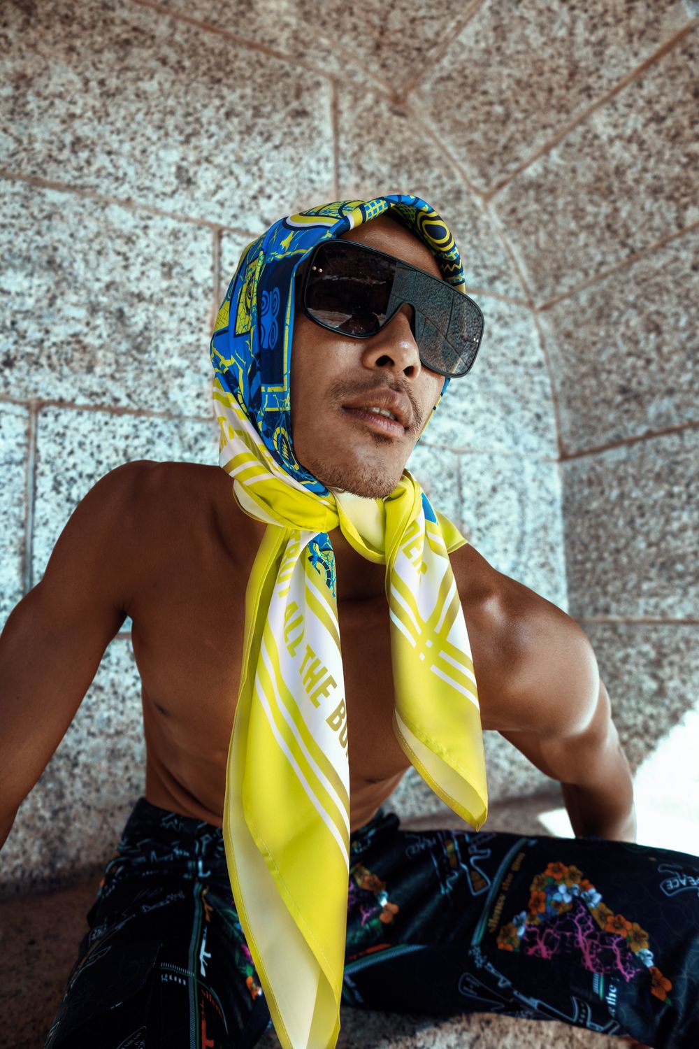 GREEN &amp; BLUE HUMIDITY SCARF