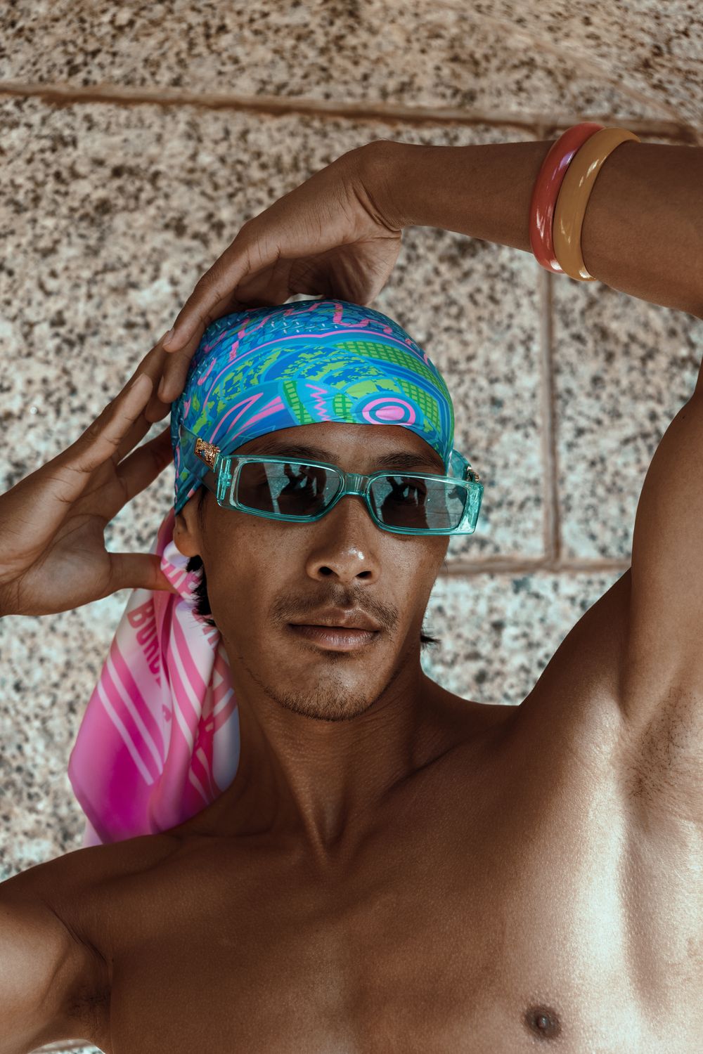 PINK &amp; BLUE HUMIDITY SCARF