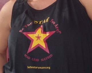 Black Tank with slogan "Be the Star You Are!- Read, Lead, Succeed"