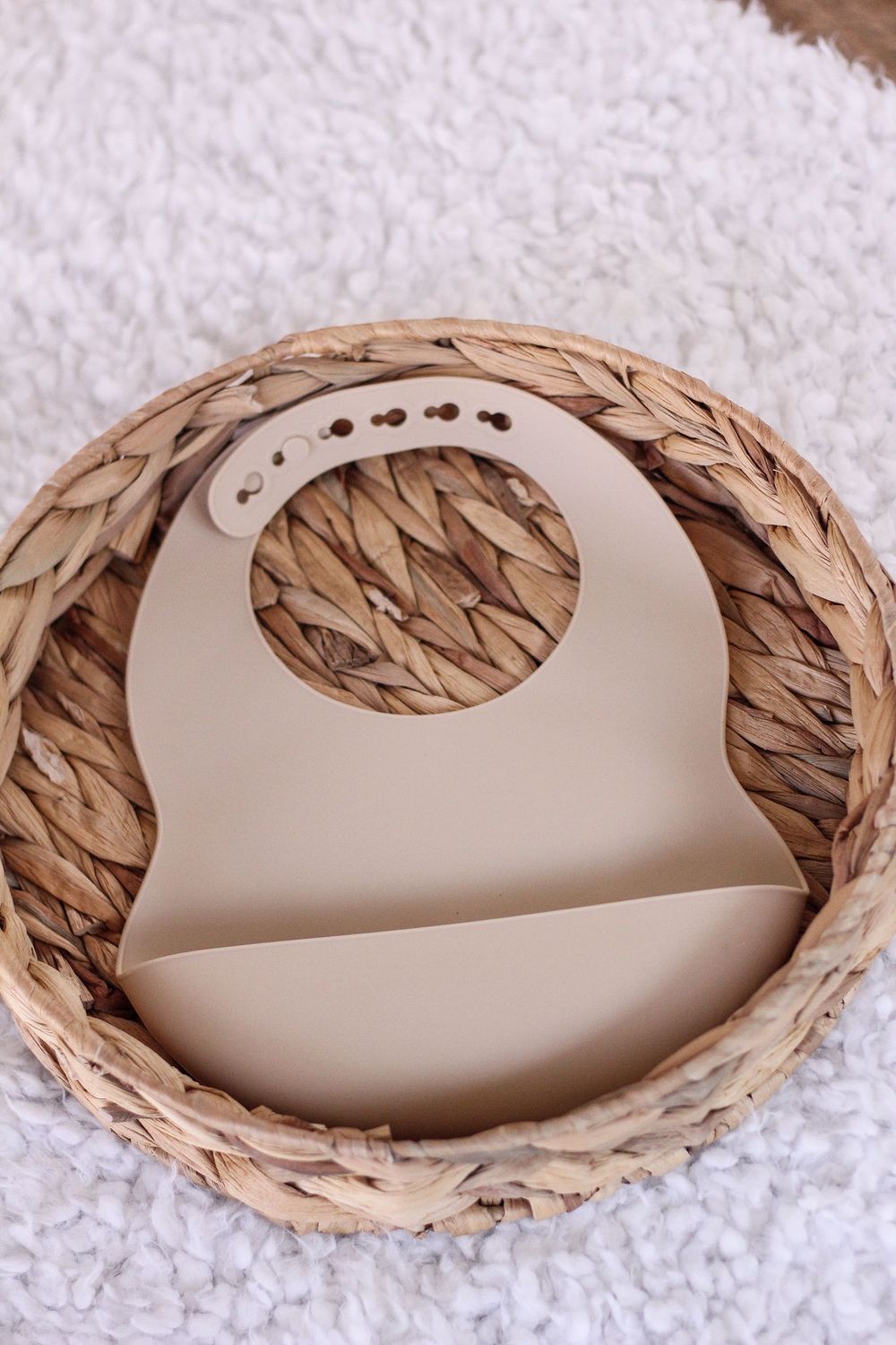 Bib - Silicone Feeding Beige