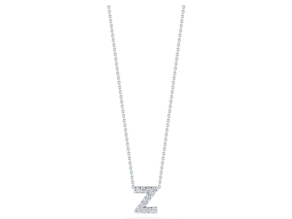 18K White Gold Tiny Treasures Diamond Love Letter "Z" Necklace