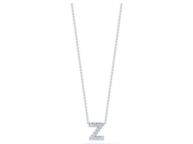 18K White Gold Tiny Treasures Diamond Love Letter "Z" Necklace
