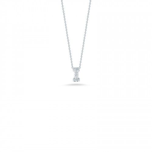 18K White Gold Tiny Treasures Diamond Love Letter "I" Necklace